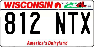 WI license plate 812NTX