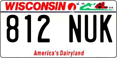 WI license plate 812NUK