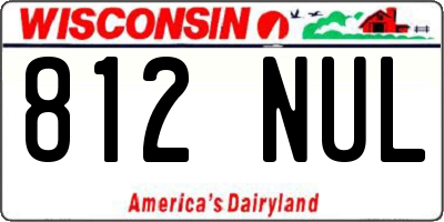 WI license plate 812NUL
