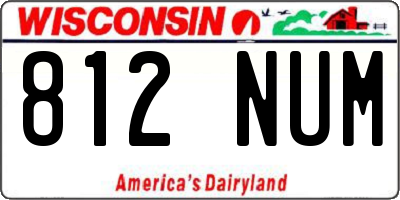 WI license plate 812NUM