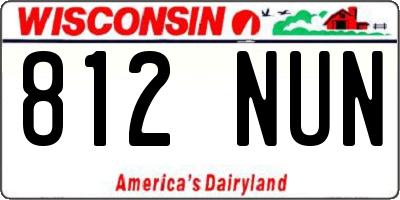 WI license plate 812NUN