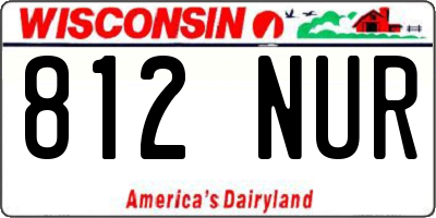 WI license plate 812NUR