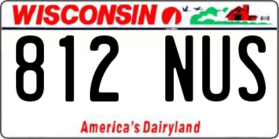 WI license plate 812NUS