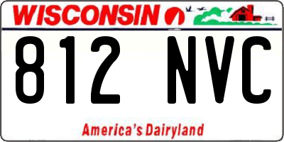 WI license plate 812NVC