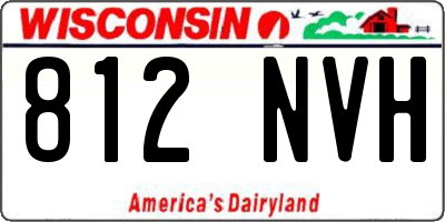 WI license plate 812NVH