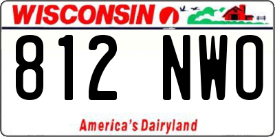 WI license plate 812NWO