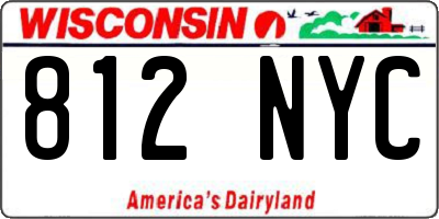 WI license plate 812NYC