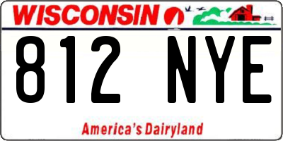 WI license plate 812NYE