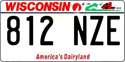 WI license plate 812NZE