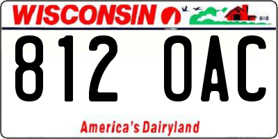 WI license plate 812OAC