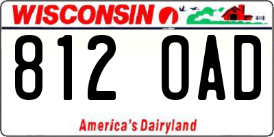 WI license plate 812OAD
