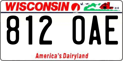 WI license plate 812OAE