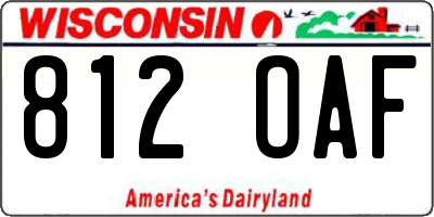 WI license plate 812OAF