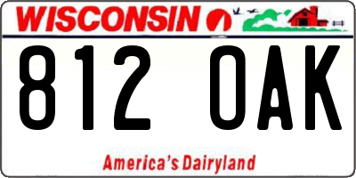 WI license plate 812OAK