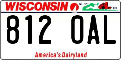 WI license plate 812OAL