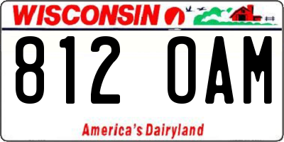 WI license plate 812OAM