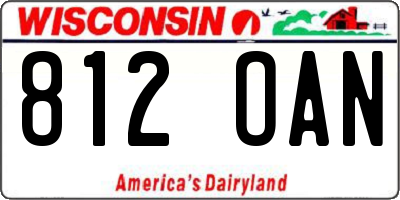 WI license plate 812OAN