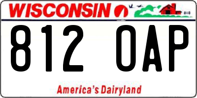 WI license plate 812OAP