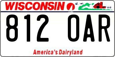 WI license plate 812OAR