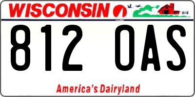 WI license plate 812OAS