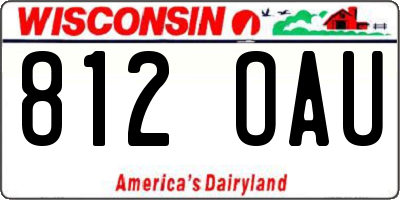 WI license plate 812OAU