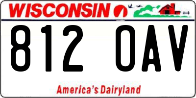 WI license plate 812OAV