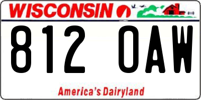 WI license plate 812OAW