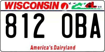 WI license plate 812OBA