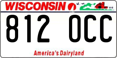 WI license plate 812OCC