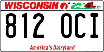 WI license plate 812OCI