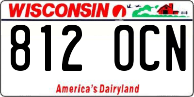 WI license plate 812OCN