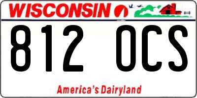 WI license plate 812OCS