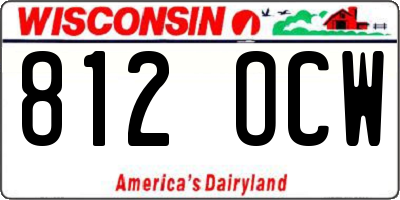 WI license plate 812OCW