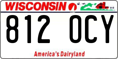 WI license plate 812OCY