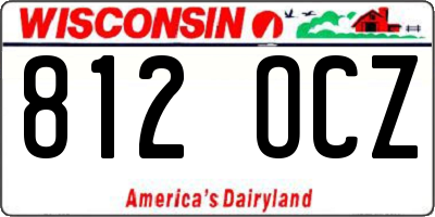 WI license plate 812OCZ