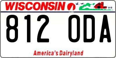 WI license plate 812ODA