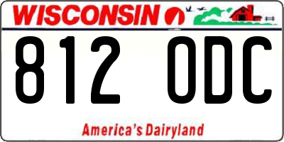 WI license plate 812ODC