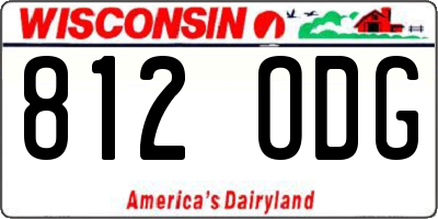 WI license plate 812ODG