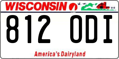 WI license plate 812ODI