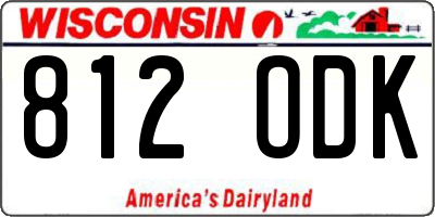 WI license plate 812ODK