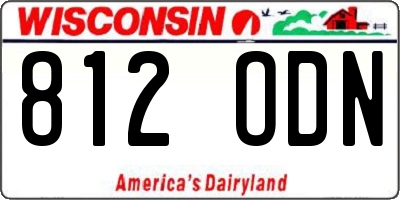 WI license plate 812ODN