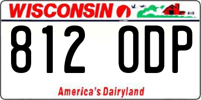WI license plate 812ODP