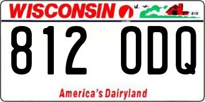WI license plate 812ODQ