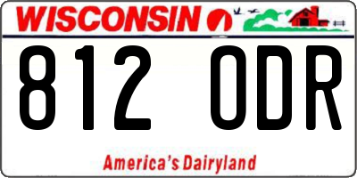 WI license plate 812ODR