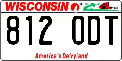 WI license plate 812ODT