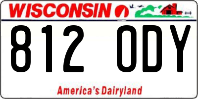 WI license plate 812ODY