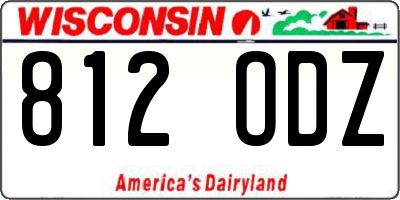 WI license plate 812ODZ