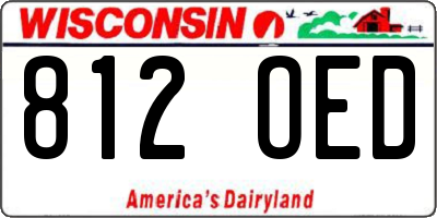 WI license plate 812OED