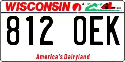 WI license plate 812OEK