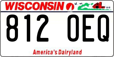 WI license plate 812OEQ